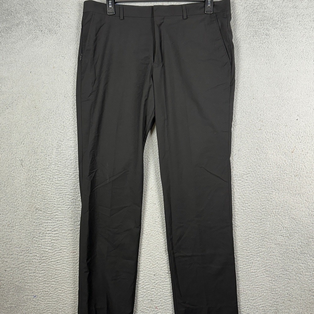 NEW English Laundry Pants Mens 38X32 Black Finchley Slim Fit Dress Flat Front
